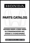 HONDA ACCORD DOOR 4 2002 AREA KU (TRANSMISSION 4AT, GRADE 2.3 SINGAPORE) PARTS CATALOG MANUAL - PDF DOWNLOAD