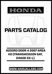 HONDA ACCORD DOOR 4 2007 AREA KD (TRANSMISSION 5AT, GRADE EX-L) PARTS CATALOG MANUAL - PDF DOWNLOAD