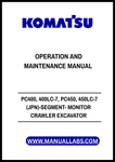 KOMATSU PC400, 400LC-7, PC450, 450LC-7 (JPN)-SEGMENT- MONITOR CRAWLER EXCAVATOR SN 20235-20841 OPERATION AND MAINTENANCE MANAUL  - PDF FILE