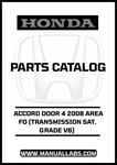HONDA ACCORD DOOR 4 2008 AREA FO (TRANSMISSION 5AT, GRADE V6) PARTS CATALOG MANUAL - PDF DOWNLOAD