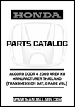 HONDA ACCORD DOOR 4 2009 AREA KU MANUFACTURER THAILAND (TRANSMISSION 5AT, GRADE V6L) PARTS CATALOG MANUAL - PDF DOWNLOAD