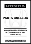 HONDA ACCORD DOOR 4 2010 AREA TH (TRANSMISSION 5AT, GRADE 2.0 E) PARTS CATALOG MANUAL - PDF DOWNLOAD