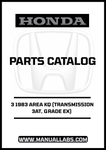 HONDA ACCORD DOOR 3 1983 AREA KQ (TRANSMISSION 3AT, GRADE EX) PARTS CATALOG MANUAL - PDF DOWNLOAD