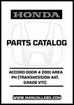 HONDA ACCORD DOOR 4 2001 AREA PH (TRANSMISSION 4AT, GRADE VTI) PARTS CATALOG MANUAL - PDF DOWNLOAD