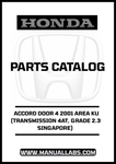 HONDA ACCORD DOOR 4 2001 AREA KU (TRANSMISSION 4AT, GRADE 2.3 SINGAPORE) PARTS CATALOG MANUAL - PDF DOWNLOAD