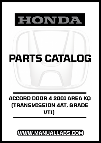 HONDA ACCORD DOOR 4 2001 AREA KQ (TRANSMISSION 4AT, GRADE VTI) PARTS CATALOG MANUAL - PDF DOWNLOAD