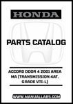 HONDA ACCORD DOOR 4 2001 AREA MA (TRANSMISSION 4AT, GRADE VTI-L) PARTS CATALOG MANUAL - PDF DOWNLOAD