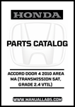 HONDA ACCORD DOOR 4 2009 AREA MA (TRANSMISSION 5AT, GRADE 2.0 VTIL) PARTS CATALOG MANUAL - PDF DOWNLOAD
