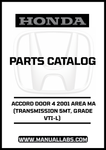 HONDA ACCORD DOOR 4 2001 AREA MA (TRANSMISSION 5MT, GRADE VTI-L) PARTS CATALOG MANUAL - PDF DOWNLOAD