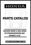 HONDA ACCORD DOOR 4 2011 AREA KP (TRANSMISSION 5AT, GRADE 2.4 S) PARTS CATALOG MANUAL - PDF DOWNLOAD