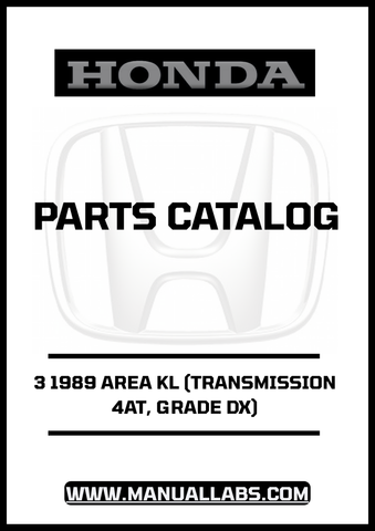 HONDA ACCORD DOOR 3 1989 AREA KL (TRANSMISSION 4AT, GRADE DX) PARTS CATALOG MANUAL - PDF DOWNLOAD