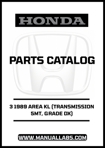HONDA ACCORD DOOR 3 1989 AREA KL (TRANSMISSION 5MT, GRADE DX) PARTS CATALOG MANUAL - PDF DOWNLOAD