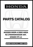 HONDA ACCORD DOOR 4 2002 AREA NZ (TRANSMISSION 4AT, GRADE VTI-L) PARTS CATALOG MANUAL - PDF DOWNLOAD
