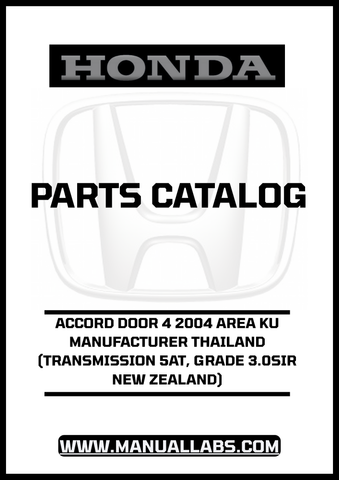 HONDA ACCORD DOOR 4 2008 AREA KQ MANUFACTURER JAPAN (TRANSMISSION 6MT, GRADE 2.4 EXECUTIVE) PARTS CATALOG MANUAL - PDF DOWNLOAD