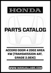 HONDA ACCORD DOOR 4 2002 AREA KW (TRANSMISSION 4AT, GRADE 2.0EXI) PARTS CATALOG MANUAL - PDF DOWNLOAD