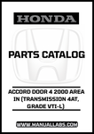 HONDA ACCORD DOOR 4 2000 AREA IN (TRANSMISSION 4AT, GRADE VTI-L) PARTS CATALOG MANUAL - PDF DOWNLOAD