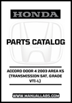 HONDA ACCORD DOOR 4 2003 AREA KS (TRANSMISSION 5AT, GRADE VTI-L) PARTS CATALOG MANUAL - PDF DOWNLOAD