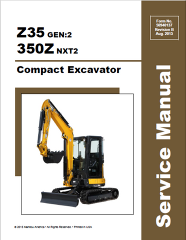 Z35 GEN:2, 350Z NXT2 - Gehl Compact Excavator Service Repair Manual 50940137