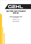 Gehl Telescopic Articulated Loader ALT 950 145 V PLUS D ST5 S1 Service Repair Manual 647926EN 12.2021