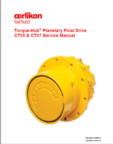 Gehl VT320, 3200VT Fairfield Planetary Final Drive Motor Manual 50940041