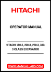 Discover the essential HITACHI Excavator Operator Manual, designed specifically for the 180-3, 200-3, 270-3, and 330-3 class excavators. This comprehensive PDF file serves as your go-to resource for understanding the operation, maintenance, and safety protocols of your machinery, ensuring optimal performance and longevity.