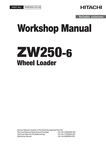 Unlock the full potential of your HITACHI ZW250-6 Wheel Loader with the comprehensive Workshop Manual (WNEM50-EN-00) in PDF format. This essential guide provides detailed instructions, diagrams, and troubleshooting tips to ensure optimal performance and maintenance of your equipment. Whether you're a seasoned technician or a DIY enthusiast, this manual is designed to enhance your understanding and efficiency, making repairs and servicing a breeze. Invest in this invaluable resource today and keep your wheel