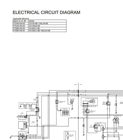 Unlock the full potential of your HITACHI excavators with the comprehensive Service Manual for models ZX130-5B, ZX130LCN-5B, ZX135US-5B, ZX160LC-5B, ZX180LC-5B, and ZX180LCN-5B. This PDF file is an essential resource for operators and technicians, providing detailed insights into maintenance, troubleshooting, and repair procedures tailored specifically for these models.