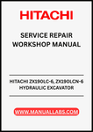 UNLOCK THE FULL POTENTIAL OF YOUR HITACHI ZX190LC-6 AND ZX190LCN-6 HYDRAULIC EXCAVATORS WITH OUR COMPREHENSIVE SERVICE REPAIR WORKSHOP MANUAL IN PDF FORMAT.