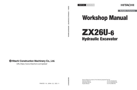 Unlock the full potential of your HITACHI ZX26U-6 Excavator with the comprehensive Workshop Manual (WACK50-EN-01) in PDF format. This essential guide provides detailed insights into maintenance, troubleshooting, and repair procedures, ensuring your equipment operates at peak performance. With easy navigation and clear illustrations, this manual is designed for both seasoned professionals and DIY enthusiasts, making it an invaluable resource for keeping your excavator in top condition. Don't miss out on the 