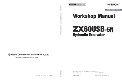Unlock the full potential of your HITACHI ZX60USB-5N Excavator with the comprehensive Workshop Manual WAFC60-EN-00 (2023.03.31) in PDF format. This essential guide provides detailed insights into maintenance, troubleshooting, and repair procedures, ensuring your equipment operates at peak performance. With easy navigation and clear illustrations, this manual is designed for both seasoned professionals and DIY enthusiasts, making it an invaluable resource for keeping your excavator in top condition.