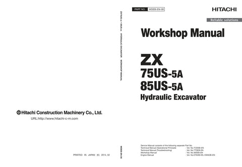 Unlock the full potential of your HITACHI ZX75US-5A and ZX85US-5A excavators with the comprehensive Workshop Manual WDEB-EN-00 in PDF format. This essential guide provides detailed insights into maintenance, troubleshooting, and repair procedures, ensuring your machinery operates at peak performance. With easy navigation and clear illustrations, this manual is designed for both seasoned professionals and DIY enthusiasts, making it an invaluable resource for keeping your excavators in top condition. Don't