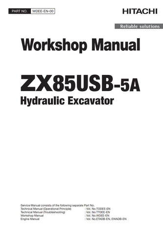 Unlock the full potential of your HITACHI ZX85USB-5A Hydraulic Excavator with the comprehensive workshop manual (WDEE-EN-00) in PDF format. This essential guide provides detailed schematics, maintenance tips, and troubleshooting advice, ensuring your excavator operates at peak performance. Perfect for both seasoned professionals and DIY enthusiasts, this manual is your go-to resource for efficient repairs and upkeep, helping you save time and money while extending the life of your equipment. Don't miss out