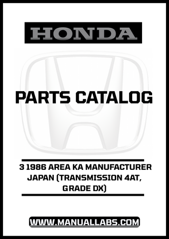 Unlock the full potential of your 1986 Honda Accord with our comprehensive Parts Catalog Manual, specifically designed for the 3-door model featuring a 4AT transmission and DX grade. This PDF download is an essential resource for any DIY enthusiast or professional mechanic looking to maintain or restore this classic vehicle.