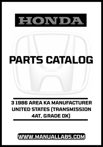 Unlock the full potential of your 1986 Honda Accord with our comprehensive Parts Catalog Manual, specifically designed for the DX grade with a 4AT transmission. This PDF download provides you with detailed diagrams, part numbers, and specifications, ensuring you have everything you need for maintenance and repairs.