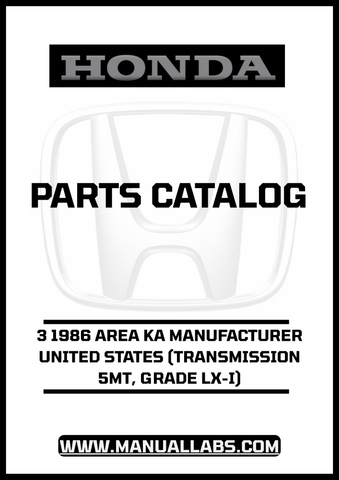 Unlock the full potential of your 1986 Honda Accord with our comprehensive Parts Catalog Manual, specifically designed for the LX-I grade with a 5MT transmission. This PDF download provides you with detailed diagrams and specifications, ensuring you have all the information you need for maintenance and repairs.