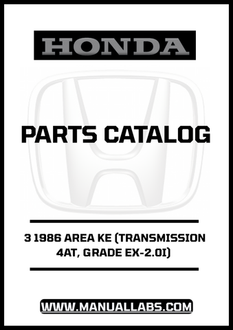 Unlock the full potential of your 1986 Honda Accord with our comprehensive Door 3 Parts Catalog Manual. This PDF download is specifically designed for the EX-2.0i model equipped with a 4AT transmission, providing you with detailed diagrams and specifications to ensure accurate repairs and maintenance.