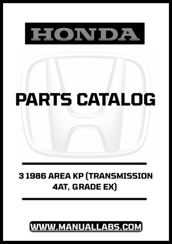 Unlock the full potential of your 1986 Honda Accord with our comprehensive Door 3 Parts Catalog Manual. This PDF download is specifically designed for the 4AT transmission and EX grade, providing you with detailed diagrams and specifications to ensure accurate repairs and maintenance.