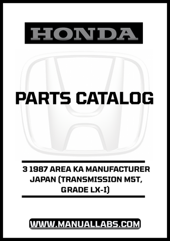 Unlock the full potential of your 1987 Honda Accord with our comprehensive Parts Catalog Manual, specifically designed for the LX-I grade with M5T transmission. This PDF download is an essential resource for any DIY enthusiast or professional mechanic looking to maintain or restore this classic vehicle.