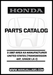 Unlock the full potential of your 1987 Honda Accord with our comprehensive Parts Catalog Manual, specifically designed for the LX-I grade with a 4AT transmission. This PDF download provides detailed diagrams and specifications, ensuring you have all the information you need for maintenance and repairs.