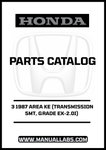 Unlock the full potential of your 1987 Honda Accord with our comprehensive Door 3 Parts Catalog Manual. This PDF download is specifically designed for the EX-2.0i model equipped with a 5MT transmission, providing you with detailed diagrams and specifications to ensure accurate repairs and maintenance.