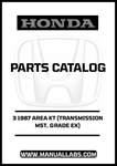  Unlock the full potential of your 1987 Honda Accord with the comprehensive Door 3 Parts Catalog Manual. This PDF download is an essential resource for anyone looking to maintain or repair their vehicle, featuring detailed diagrams and specifications tailored specifically for the M5T transmission and EX grade model.