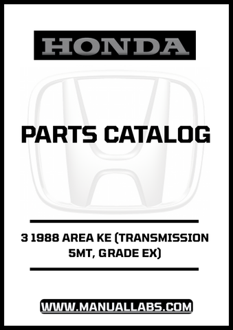 Unlock the full potential of your 1988 Honda Accord with our comprehensive Door 3 Parts Catalog Manual. This PDF download is specifically designed for the KE model with a 5MT transmission and Grade EX, providing you with detailed diagrams and specifications to ensure accurate repairs and maintenance.