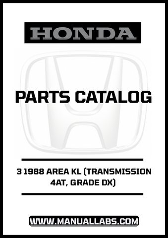 Unlock the full potential of your 1988 Honda Accord with our comprehensive Door 3 Parts Catalog Manual. This PDF download is specifically designed for the DX grade model equipped with a 4AT transmission, providing you with detailed diagrams and specifications to ensure accurate repairs and maintenance.