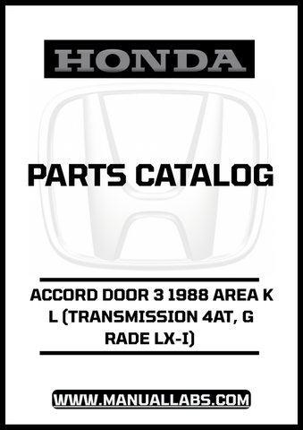 Unlock the full potential of your 1988 Honda Accord with our comprehensive Door 3 Parts Catalog Manual. This PDF download is specifically designed for the LX-I grade with a 4AT transmission, providing you with detailed diagrams and specifications to ensure accurate repairs and maintenance.