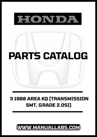 Unlock the full potential of your 1988 Honda Accord with our comprehensive Door 3 Parts Catalog Manual. This PDF download is specifically designed for the 2.0SI model equipped with a 5MT transmission, providing you with detailed diagrams and specifications to ensure accurate repairs and maintenance.