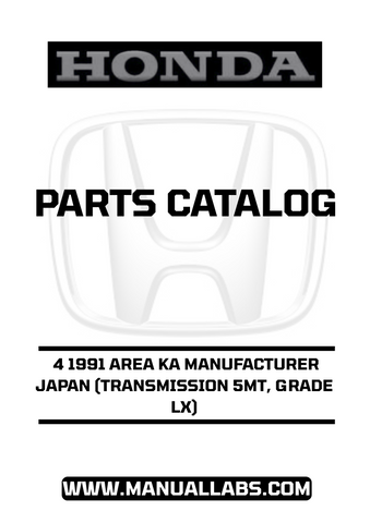 Unlock the full potential of your 1991 Honda Accord with our comprehensive Parts Catalog Manual, specifically designed for the 4-door LX model featuring a 5-speed manual transmission. This PDF download provides you with detailed diagrams and specifications, ensuring you have all the information you need for maintenance and repairs.