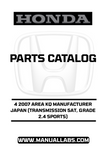 Unlock the full potential of your 2007 Honda Accord with our comprehensive Parts Catalog Manual, specifically designed for the 4-door model featuring the 2.4 Sports grade and 5AT transmission. This PDF download provides you with detailed diagrams, specifications, and part numbers, ensuring you have everything you need for maintenance and repairs.
