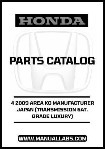 Discover the ultimate resource for your 2009 Honda Accord with our comprehensive Parts Catalog Manual, specifically designed for the 4-door model. This PDF download provides detailed information on the KQ area, ensuring you have access to all the necessary specifications and diagrams for your vehicle's components.