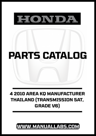 Discover the ultimate resource for your 2010 Honda Accord with our comprehensive Parts Catalog Manual, available for instant PDF download. This manual is specifically designed for the 4-door model with a V6 engine and 5-speed automatic transmission, ensuring you have the precise information you need for maintenance and repairs.