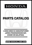 HONDA ACCORD DOOR 4 2010 AREA KU MANUFACTURER JAPAN (TRANSMISSION 5AT, GRADE V6 MALAYSIA) PARTS CATALOG MANUAL - PDF DOWNLOAD